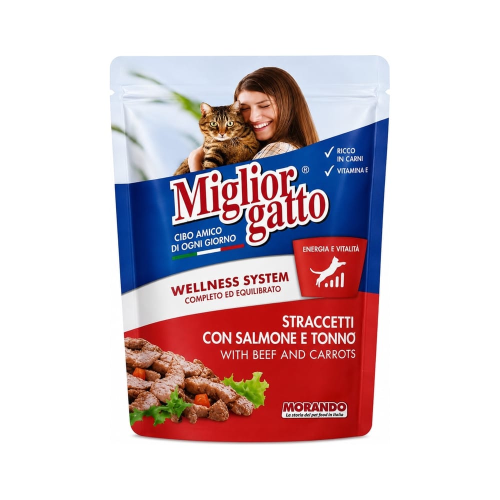 Alimento húmedo Miglior Gatto Tiritas de Carne con Zanahoria 100 g